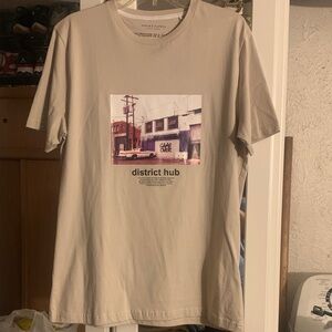 Denim & Flower Cream Graphic Tee